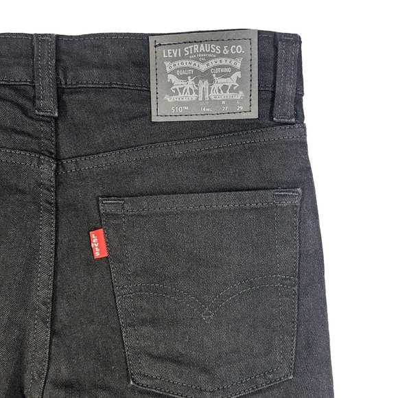 NEW Levi's 510 Boys Stretch Skinny Jeans Sz 14 Reg 27W  27L Slim Fit Black Levis - Picture 9 of 9